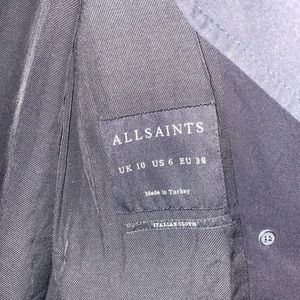 ALL SAINTS Trench Coat with Leather Sleeves